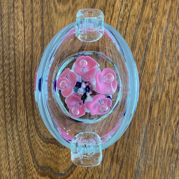 Vintage Joe St Clair Art Glass Bullicante Floral Ashtray/Trinket Dish - Picture 2 of 6